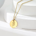 Engraved Birth Month Necklace | Botanical Flower Charm | Gift for Her