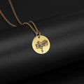 Stainless Steel Birth Month Flower Necklace Delicate Birth Flowers Necklace Peony Rose Holly Necklace Women Jewelry